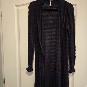 Free People  Deep black Open Cardigan